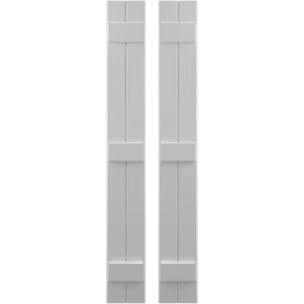 Americraft 2-Board (3 Batten) Exterior Real Wood Joined Board-n-Batten Shutters, ARW401BB207X57PRH, Ekena Millwork, Mfr#: ARW401BB207X57PRH